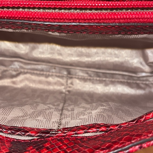 Michael Kors Sloan Quilted Phyton Embossed Leather Large Chain Shoulder Bag - Picture 7 of 13